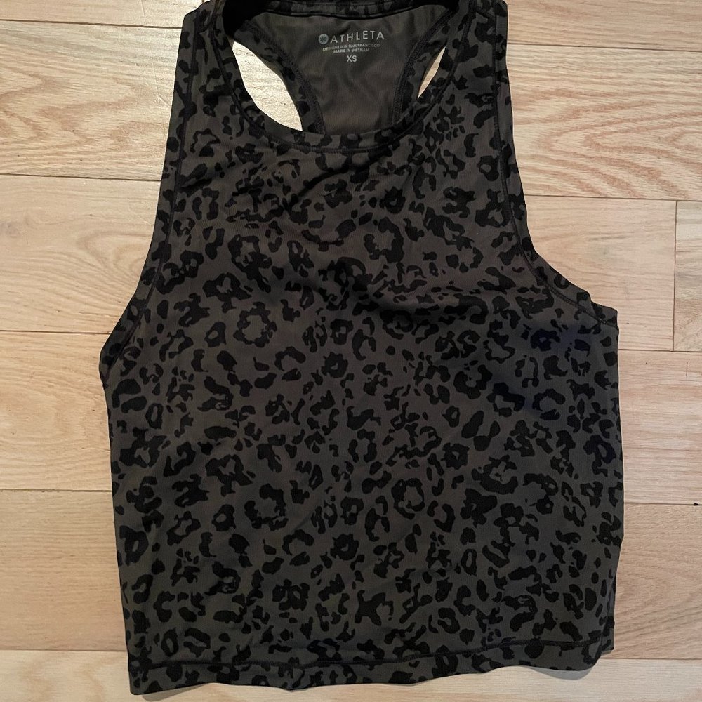Athleta Cheetah Crop Workout Tank